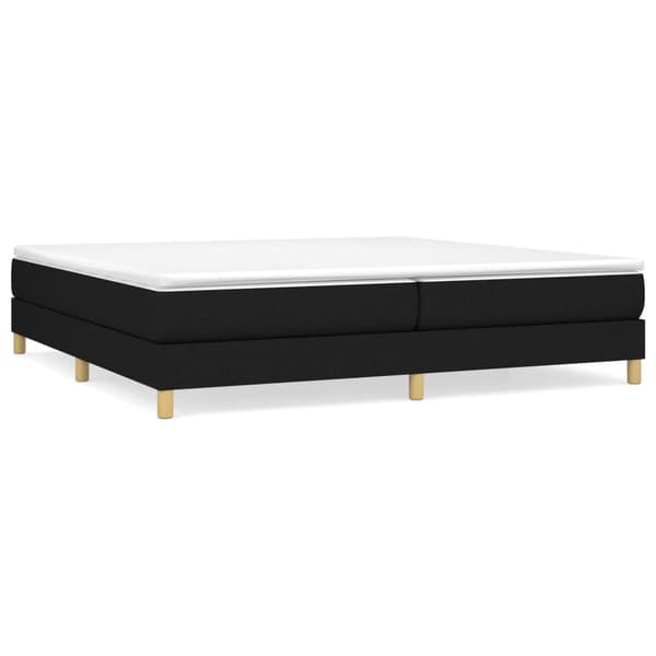 Boxspring-sängram svart 200x200 cm tyg