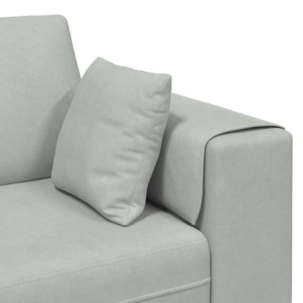 Soffa Ljusgrå 250 x 77 x 76 cm Sammet