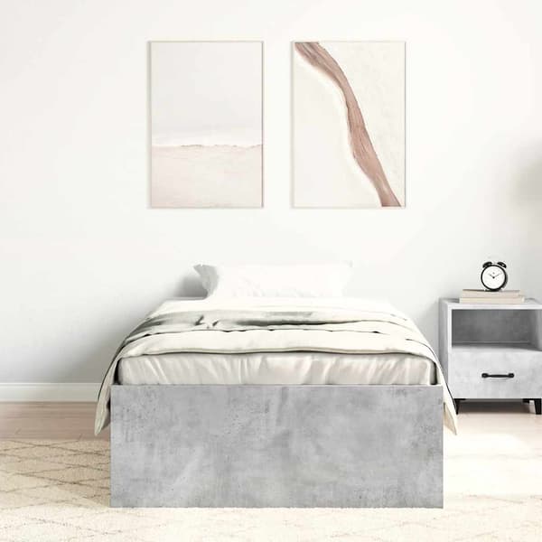 Sängram betonggrå 100x200 cm