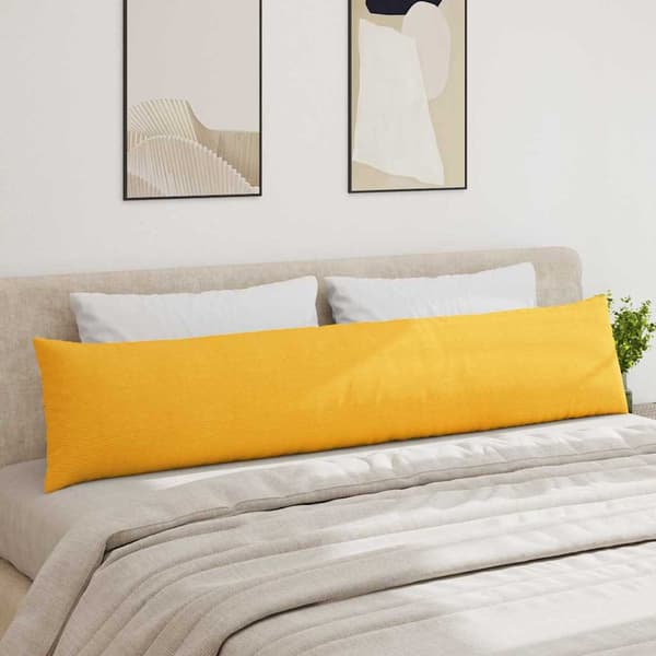 Sofakuddar 2 pcs Ljusgul 200 x 40 cm Kordread tyg