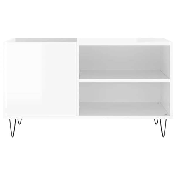 Stereobänk vit högglans 85x38x48 cm konstruerat trä