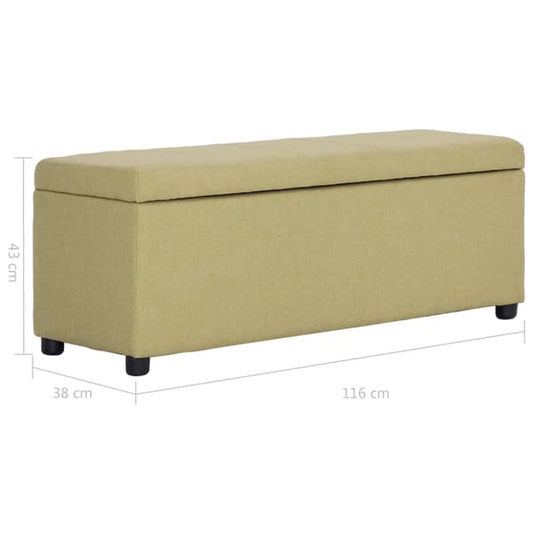 Bänk med förvaringsutrymme 116 cm grön polyester