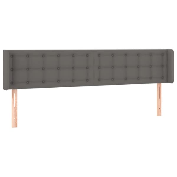 Sänggavel LED grå 183x16x78/88 cm konstläder