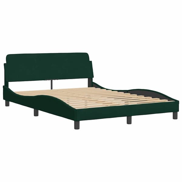 Bed Frame "Dover" Dark Green 120x200 cm Velvet