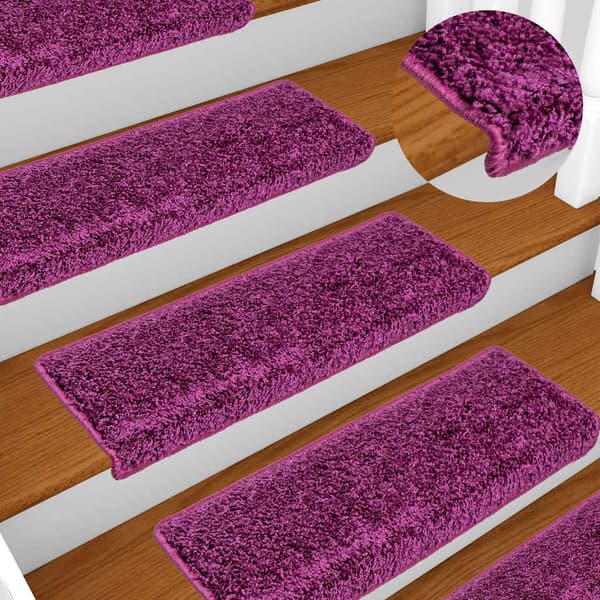 Trappmattor 10 st 65x21x4 cm violett rektangulär kant