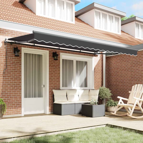 Utfällbar markis Antracit 350 x 200 cm tyg