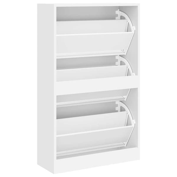 Skoskåp vit 63x24x103 cm konstruerat trä