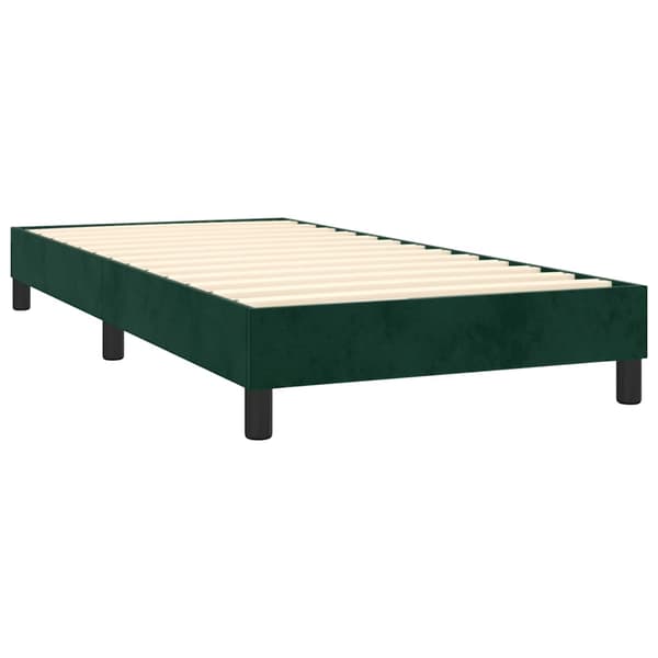 Ramsäng med madrass mörkgrön 90x190 cm sammet