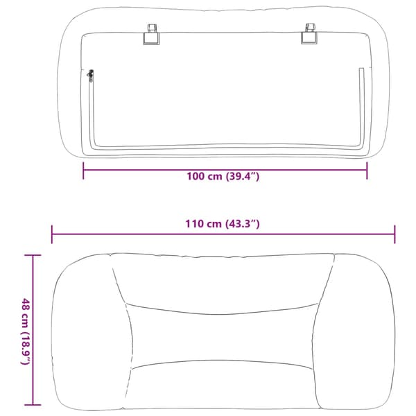 Headboard Cushion "Hvar" Dark Grey 100 cm Fabric