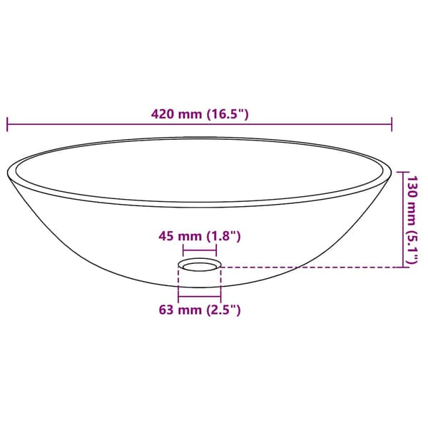 Handfat i härdat glas 42 cm brun