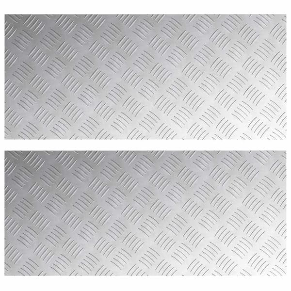 Trappsteg Rektangulär 2 pcs Silver 90 x 40 cm Aluminium