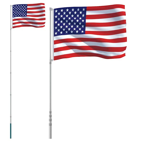 USAs flagga och flaggstång 5,5 m aluminium