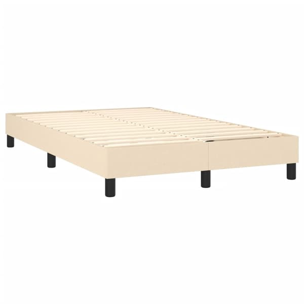 Boxspring-sängram gräddvit 120x200 cm tyg