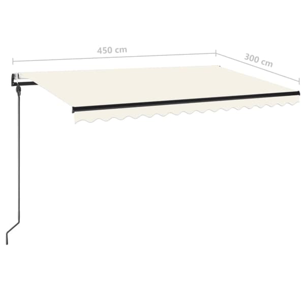 Automatisk markis 450x300 cm gräddvit