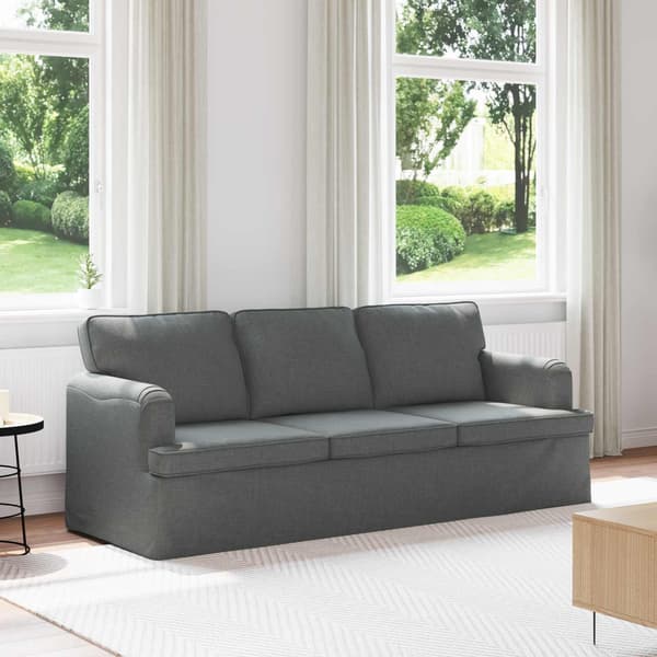Soffa Mörkgrå 201 x 80 x 85 cm tyg