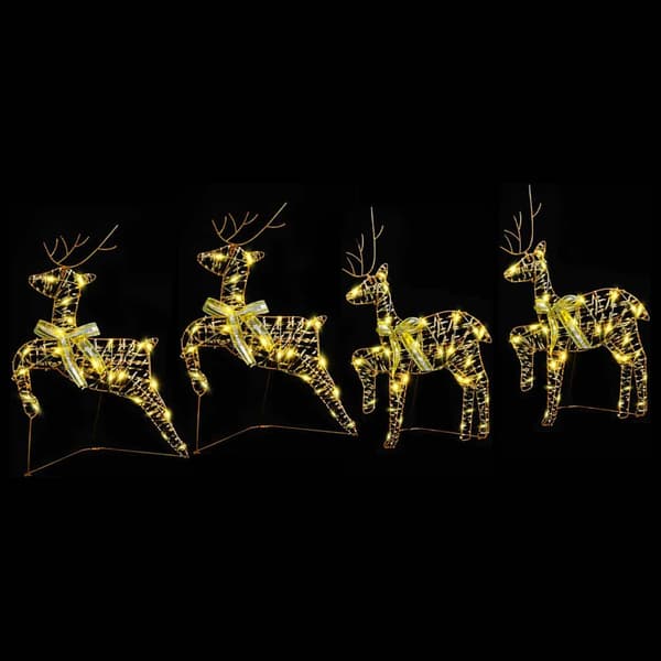 LED Renar med 80 LED-lampor 4 pcs Guld PET