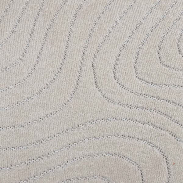Områdesmattor Rund PALMERAS Kräm Ø 200 CM Polyester