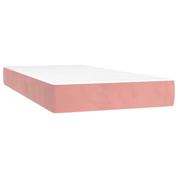 Ramsäng med madrass rosa 100x200 cm sammet