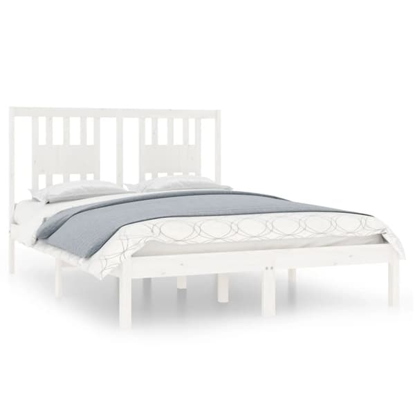 Sängram vit massiv furu 140x190 cm