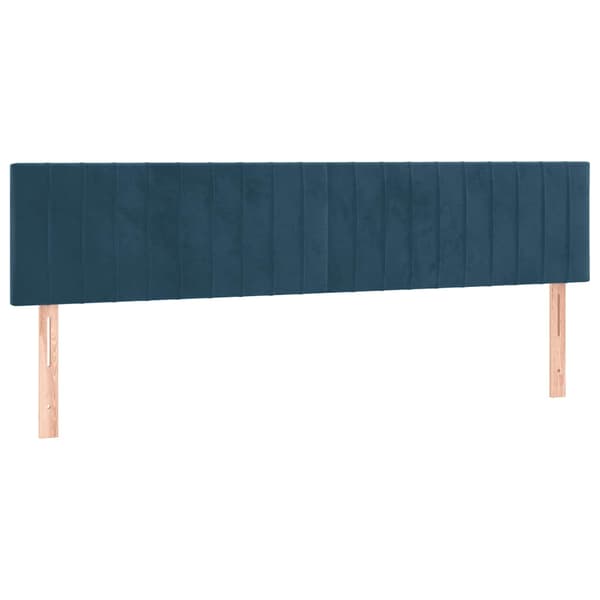 Sänggavlar mörkblå 200x5x78/88 cm sammet