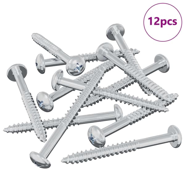 Träskruv 12 pcs Silver 9,8 x 53 mm Stål