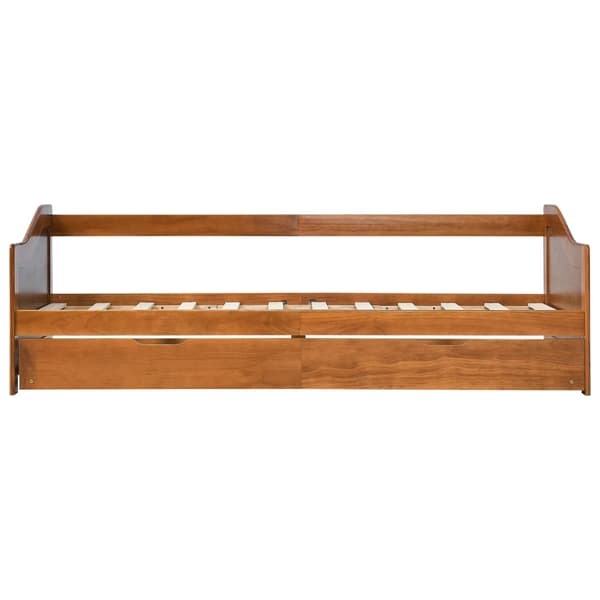 Bäddsoffa ram utan madrass honungsbrun 90x200 cm