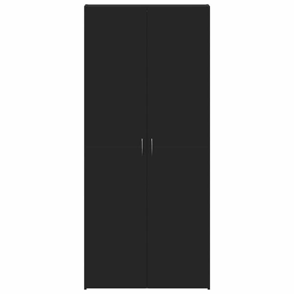 Skoskåp 80 x 35.5 x 180 cm Konstruerat trä Svart