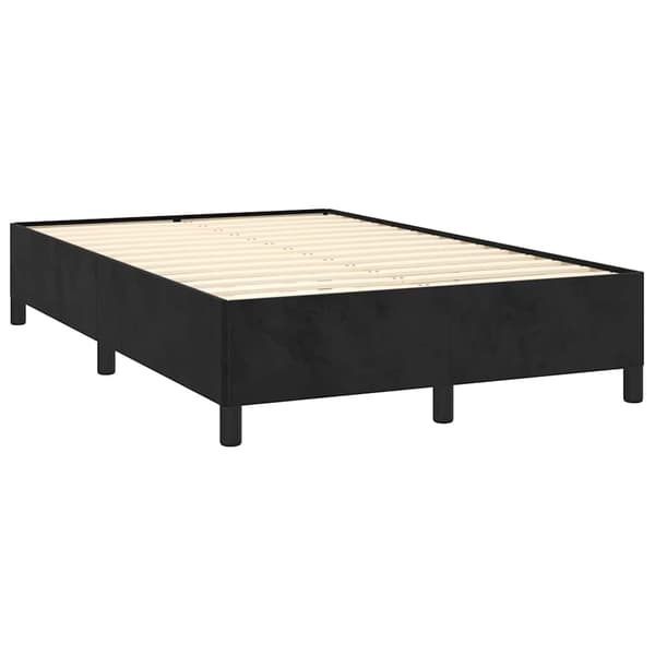 Ramsäng med madrass svart 120x190 cm sammet