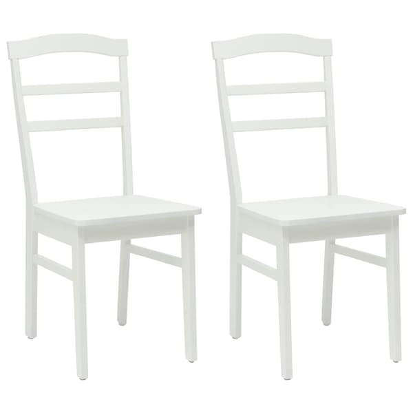 Matstol 2 pcs Vit Massiv Gummiträ
