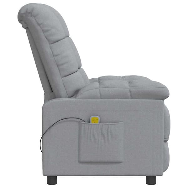 Massagefåtölj ljusgrå tyg