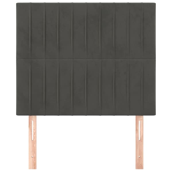 Sänggavel mörkgrå 80x5x118/128 cm sammet