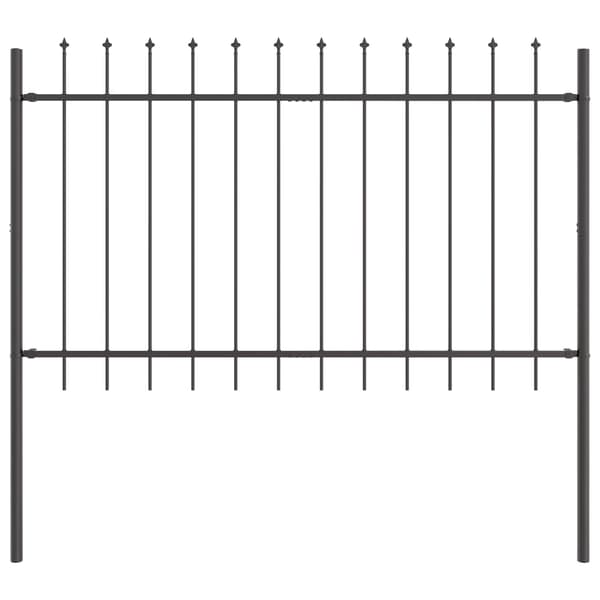 Trädgårdsstängsel 2 pcs Grå 3,4 x 0,8 m Pulverlackerad stål