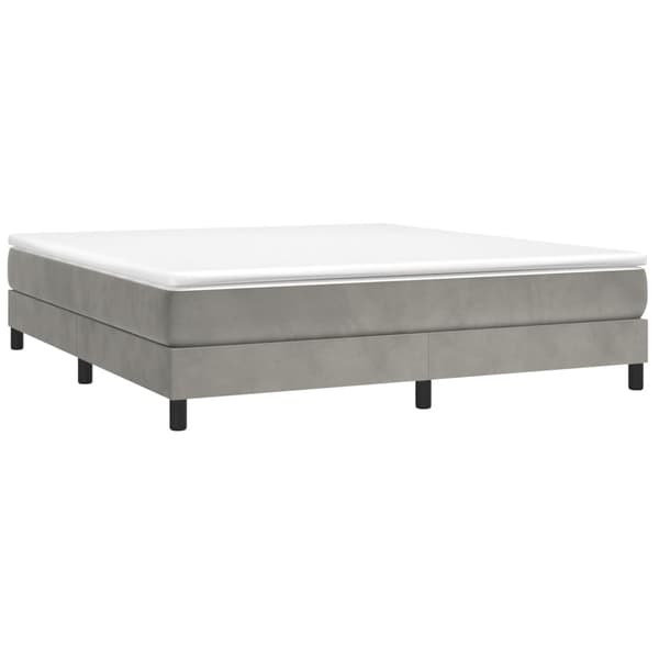 Boxspring-sängram ljusgrå 160x200 cm sammet