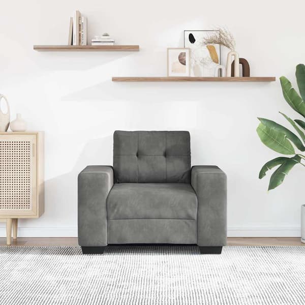 Soffstol mörkgrå 100x78x80 cm sammet