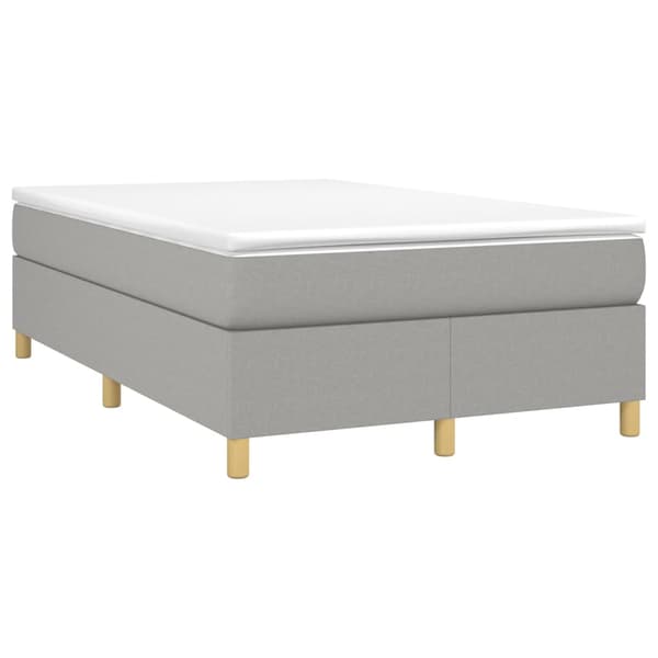 Boxspring-sängram ljusgrå 120x200 cm tyg