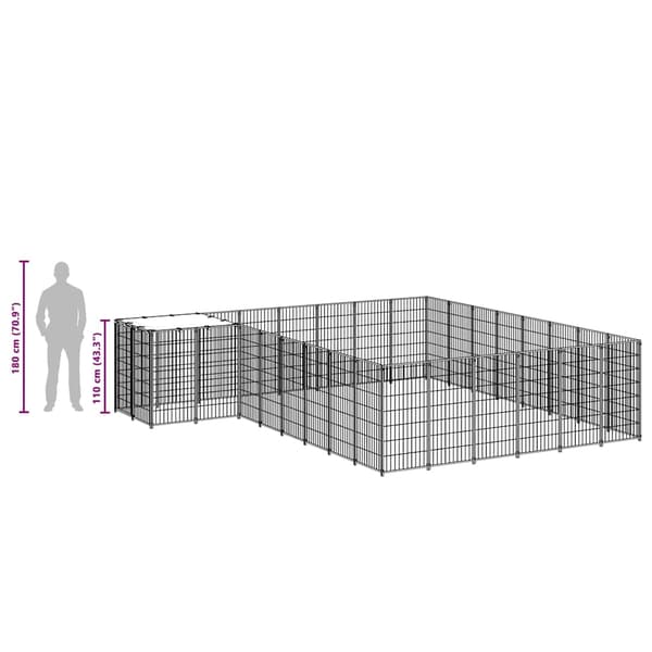 Hundgård silver 15,73 m² stål