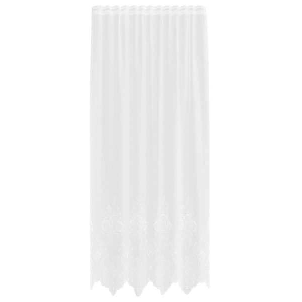 Spetsgardin med gardiner Blommor Vit 220x150cm Polyester