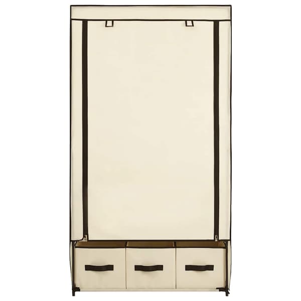 Garderob gräddvit 87x49x159 cm tyg
