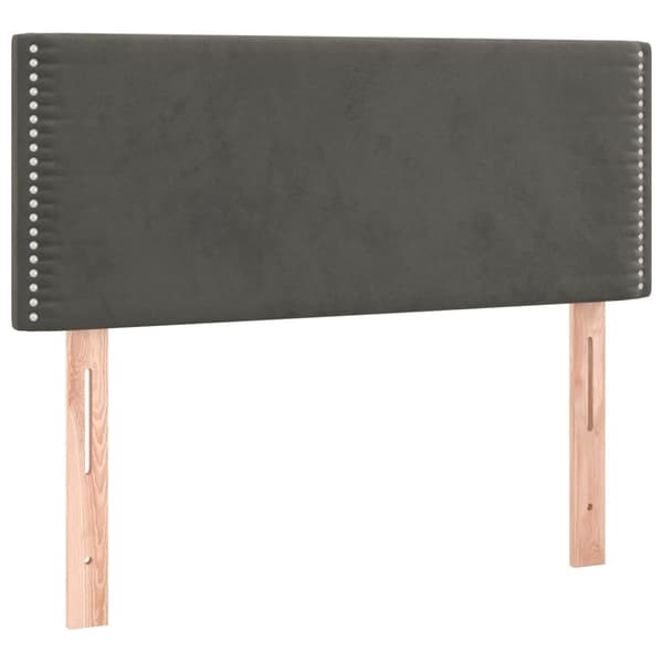 Ramsäng med madrass mörkgrå 120x190 cm sammet