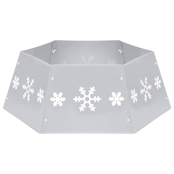 Julgranskrage silver och vit Ø68x25 cm