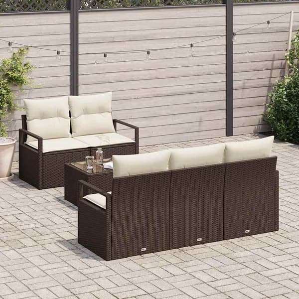 Soffset 6 pcs Brun och Kräm konstrotting