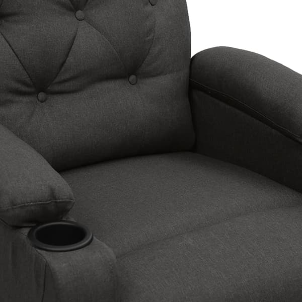 Elektrisk reclinerfåtölj mörkgrå tyg