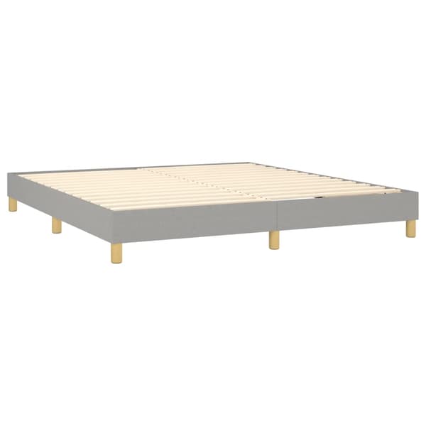 Boxspring-sängram ljusgrå 160x200 cm tyg
