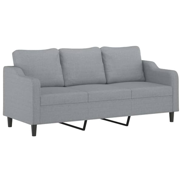 3-sitssoffa ljusgrå 180 cm tyg