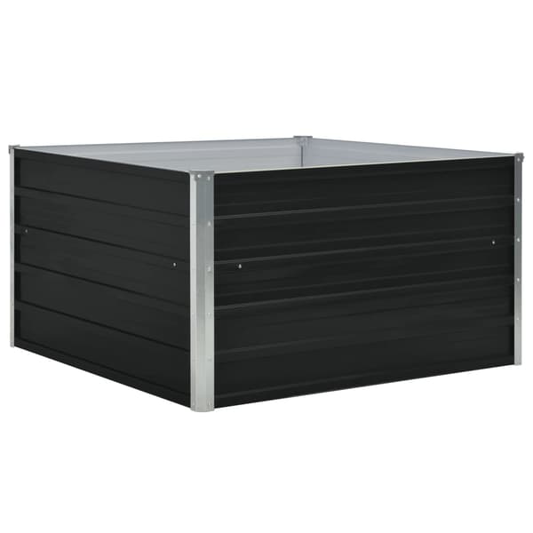 Odlingslåda 100x100x45 cm galvaniserat stål antracit