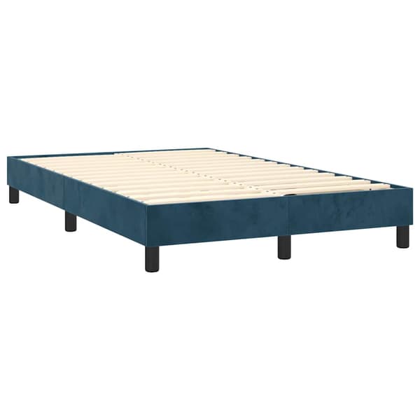 Ramsäng med madrass mörkblå 120x200 cm sammet