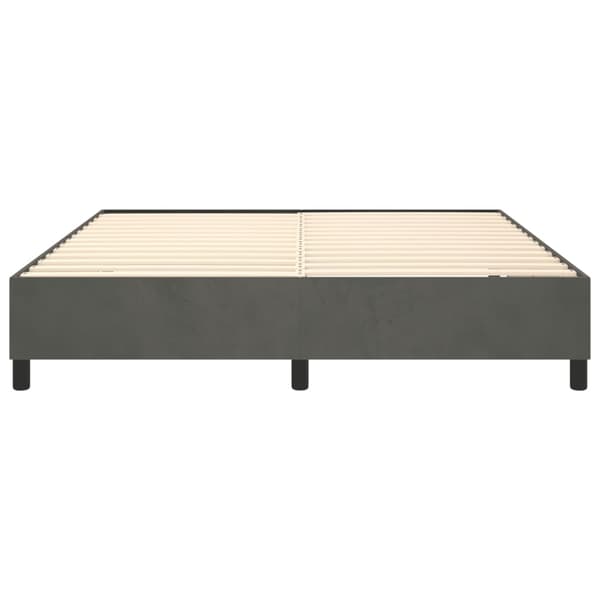 Boxspring-sängram mörkgrå 180x200 cm sammet