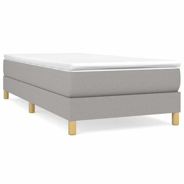 Boxspring-sängram ljusgrå 80x200 cm tyg