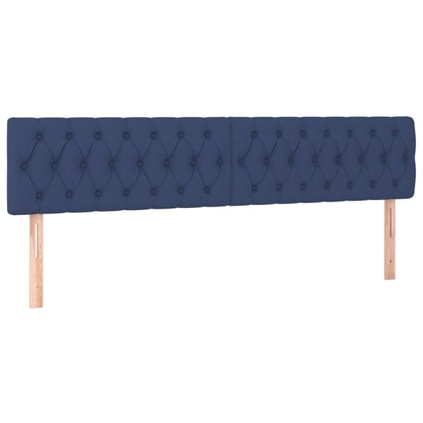 Ramsäng med madrass blå 200x200 cm tyg