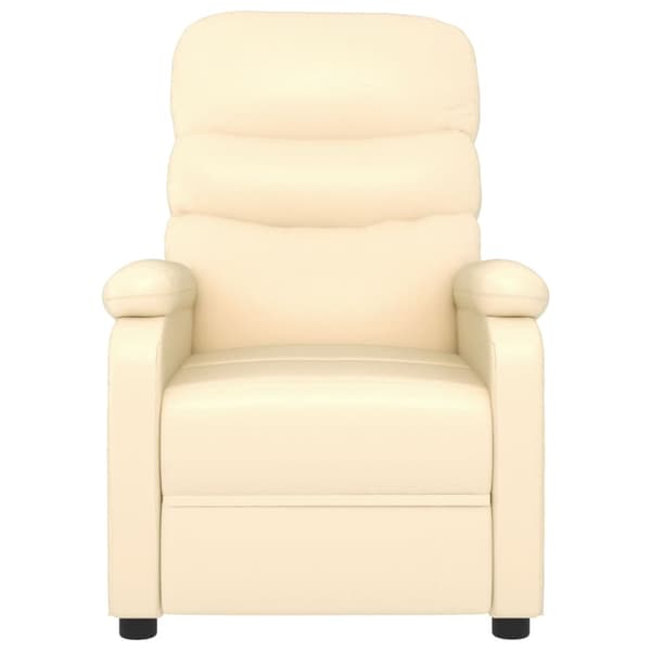 Reclinerfåtölj gräddvit konstläder